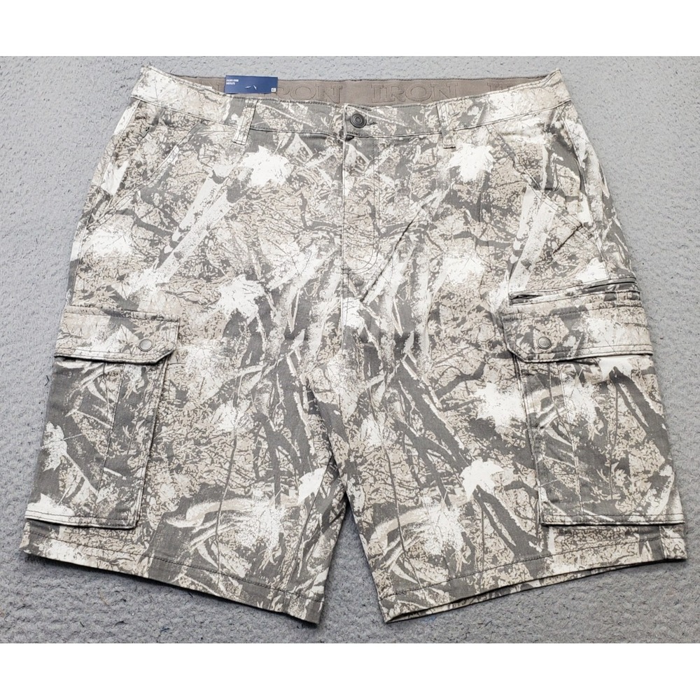 IRON CO. Hunting Cargo Shorts Mens 40 Multi Tree Camouflage Stretch Regular Fit